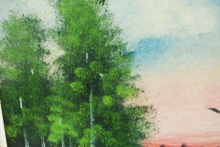 (L-765) Suur raamitud loodusvaatega trükk