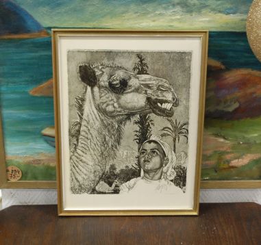 (P-1126) Viiralt, trükirepro Berberi tüdruk kaameliga