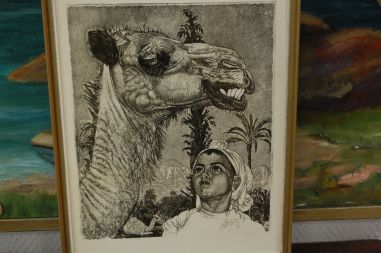 (P-1126) Viiralt, trükirepro Berberi tüdruk kaameliga