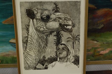 (P-1126) Viiralt, trükirepro Berberi tüdruk kaameliga