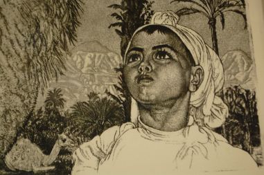 (P-1126) Viiralt, trükirepro Berberi tüdruk kaameliga