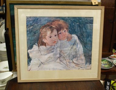 (L-779) Mary Cassatt "The sisters"/ "Õed", raamitud trükk