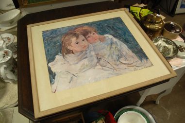 (L-779) Mary Cassatt "The sisters"/ "Õed", raamitud trükk