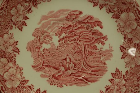 (n-2532) Enoch Wedgwood, Woodland puljongitassid - taldrikud, 7tk kompl.