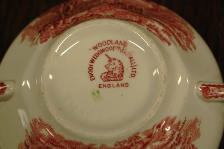 (n-2532) Enoch Wedgwood, Woodland puljongitassid - taldrikud, 7tk kompl.