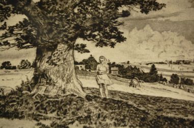 P-1139) Viiralt, trükirepro Viljandi maastik