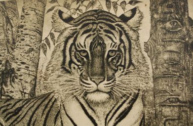 (P-1143) Viiralt, trükirepro Lamav tiiger