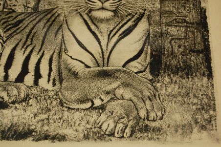 (P-1143) Viiralt, trükirepro Lamav tiiger