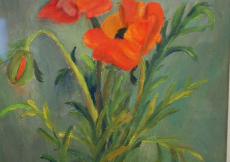 (L-797) Rääts, raamitud maal "Moonid"