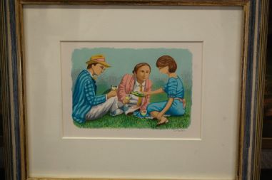 (L-807) Ulf Greder, litograafia, Piknik