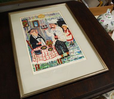 (L-808) Sven Lidberg, litograafia Restoran Victoria