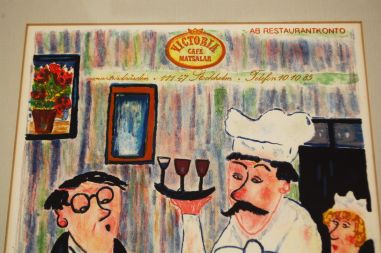 (L-808) Sven Lidberg, litograafia Restoran Victoria