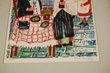 (L-808) Sven Lidberg, litograafia Restoran Victoria