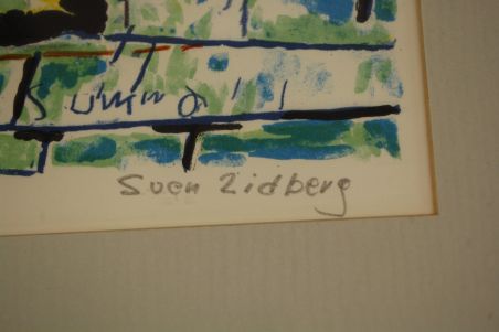 (L-808) Sven Lidberg, litograafia Restoran Victoria