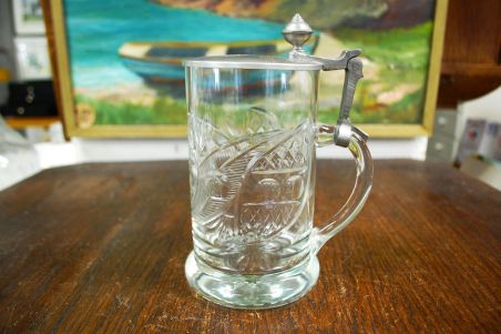 (n-7706) Rastal,  metallkaanega õllekann Bitburger Pils