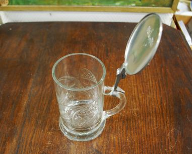 (n-7706) Rastal,  metallkaanega õllekann Bitburger Pils