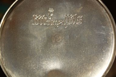 (n-7706) Rastal,  metallkaanega õllekann Bitburger Pils