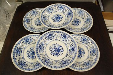 (n-7724) Boch, sinised lillelised supi-pastataldrikud, 6tk