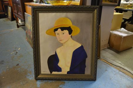 (n-7745) Naise portree lõuendil