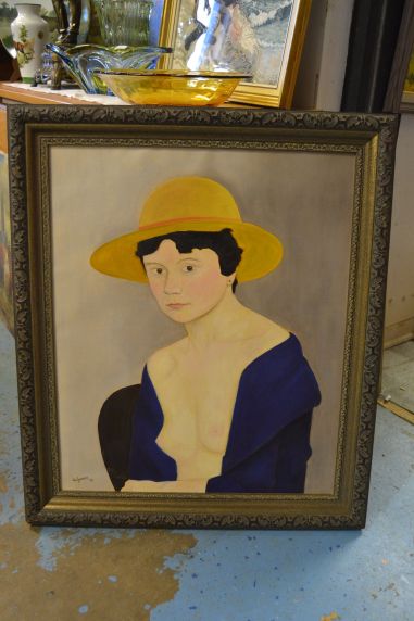 (n-7745) Naise portree lõuendil