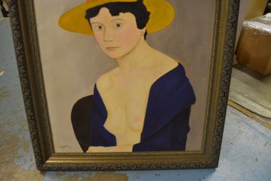 (n-7745) Naise portree lõuendil