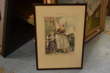 (n-7746) Vanem raamitud litograafia