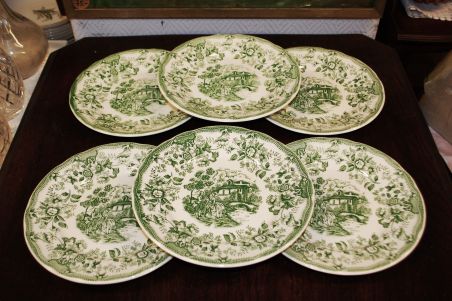 (n-7791/1) Ironstone Tableware, rohelised praetaldrikud, 6tk