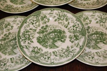 (n-7791/1) Ironstone Tableware, rohelised praetaldrikud, 6tk 2