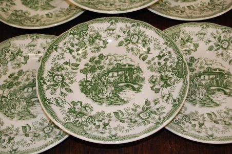 (n-7791/1) Ironstone Tableware, rohelised praetaldrikud, 6tk