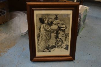 (P-1148) Viiralt, trükirepro Berberi tüdruk kaameliga