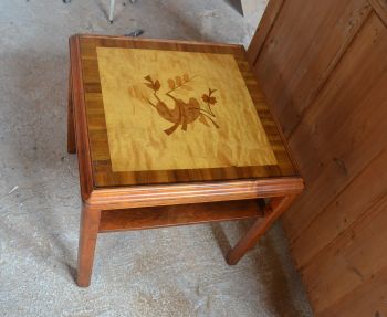 (L-822) Retro intarsiaga kohvilaud