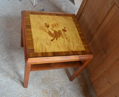 (L-822) Retro intarsiaga kohvilaud