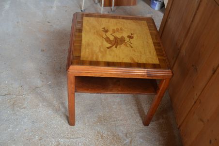 (L-822) Retro intarsiaga kohvilaud