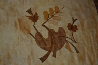 (L-822) Retro intarsiaga kohvilaud