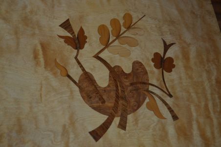 (L-822) Retro intarsiaga kohvilaud