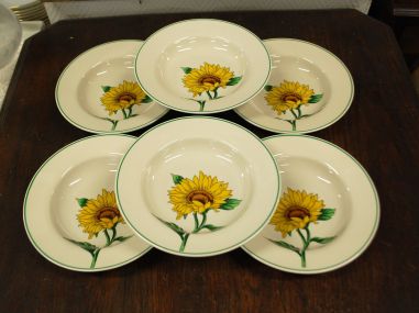 (n-7844/4) Päevalilledega supi-pastataldrikud, 6tk