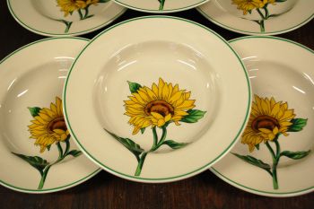 (n-7844/4) Päevalilledega supi-pastataldrikud, 6tk 2