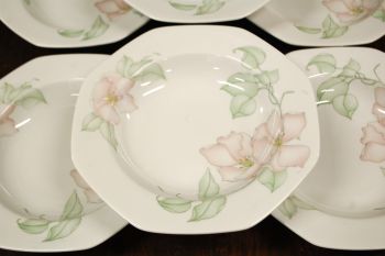 (n-7862/8) Bavaria Seltmann Weiden, õunapuu õitega supi-pastataldrikud, 6tk 2