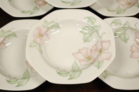 (n-7862/8) Bavaria Seltmann Weiden, õunapuu õitega supi-pastataldrikud, 6tk