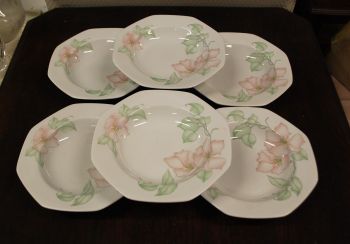 (n-7862/8) Bavaria Seltmann Weiden, õunapuu õitega supi-pastataldrikud, 6tk