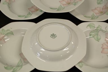 (n-7862/8) Bavaria Seltmann Weiden, õunapuu õitega supi-pastataldrikud, 6tk