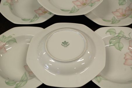 (n-7862/8) Bavaria Seltmann Weiden, õunapuu õitega supi-pastataldrikud, 6tk