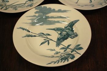 (n-7881)  Luneville, Depose antiiksed lindudega supi-pastatldrikud, 3tk 2