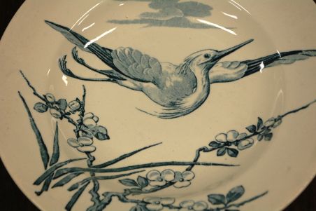 (n-7881)  Luneville, Depose antiiksed lindudega supi-pastatldrikud, 3tk