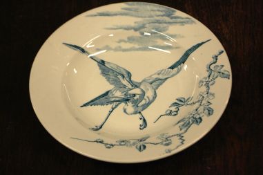 (n-7881)  Luneville, Depose antiiksed lindudega supi-pastatldrikud, 3tk