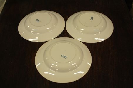 (n-7881)  Luneville, Depose antiiksed lindudega supi-pastatldrikud, 3tk