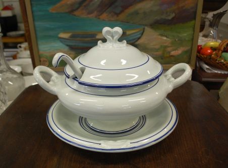 (n-7885) Suur käsitsimaalitud tirin, vaagen ja kulp komplektis