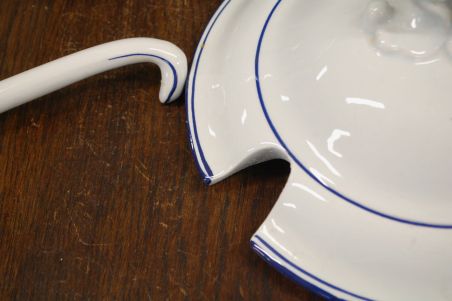 (n-7885) Suur käsitsimaalitud tirin, vaagen ja kulp komplektis