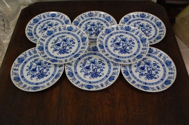 (n-7892/2) Bavaria Winterling Echt Kobalt, sibulamustriga salatitaldrikud, 8tk