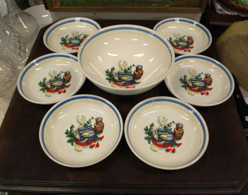 (n-7914) Castellania, sinimerekarpide-/pastakausid, 1+6tk komplektis